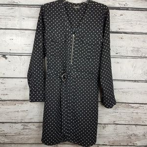Espress long sleeve black white  stars dress in L